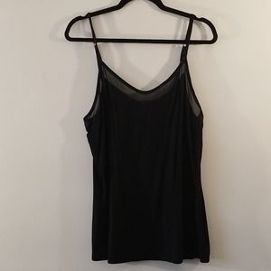 Black tank with mesh neck